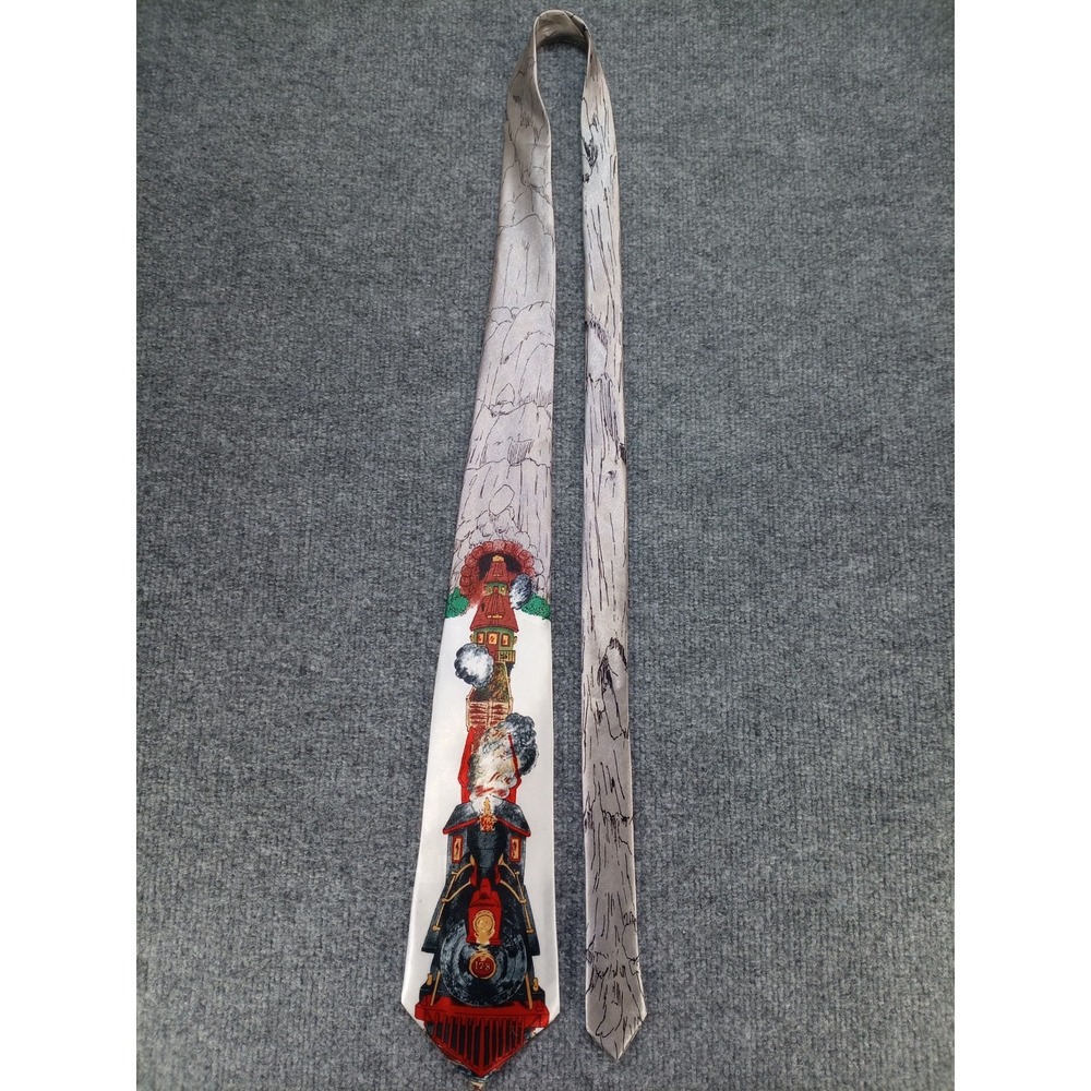 Funtyme Vintage Train Locomotive Necktie Men's Novelty Railroad Graphic Tie